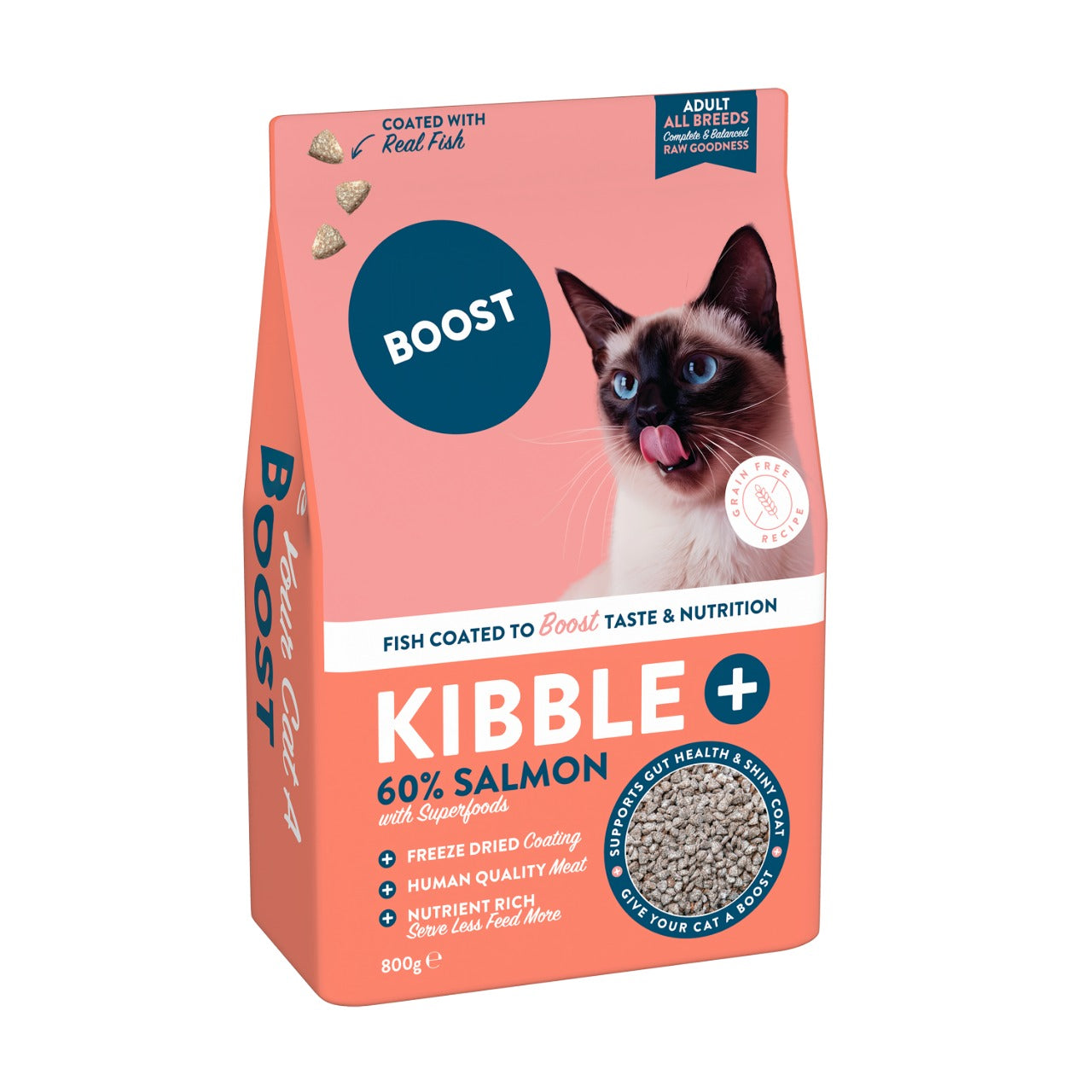 Salmon Kibble+, Grain-Free Kibble Coasted with REAL Freeze Dried Salmon