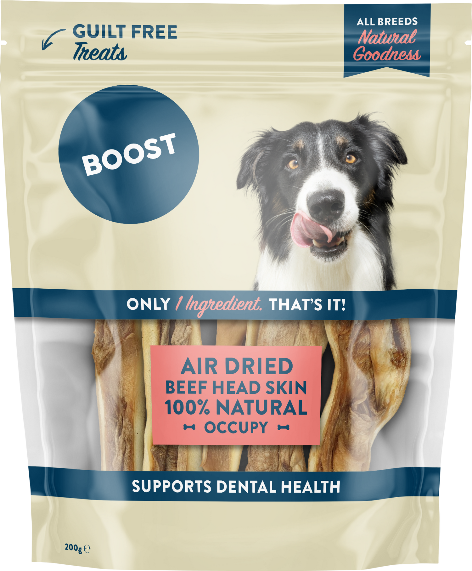 Air Dried Beef Head Skin Natural Treat.