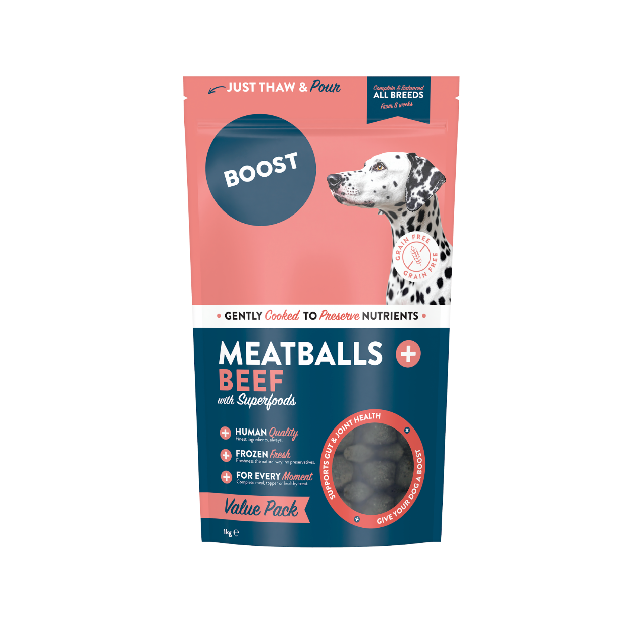 Beef with Superfoods, Meatballs Value Bag.