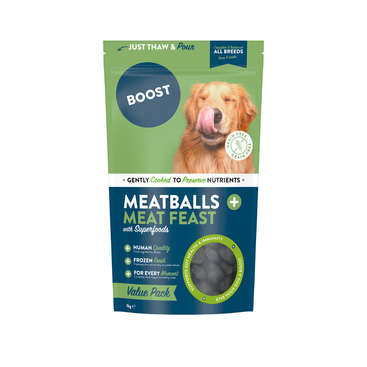 Meat Feast with Superfoods, Meatballs Value Bag.
