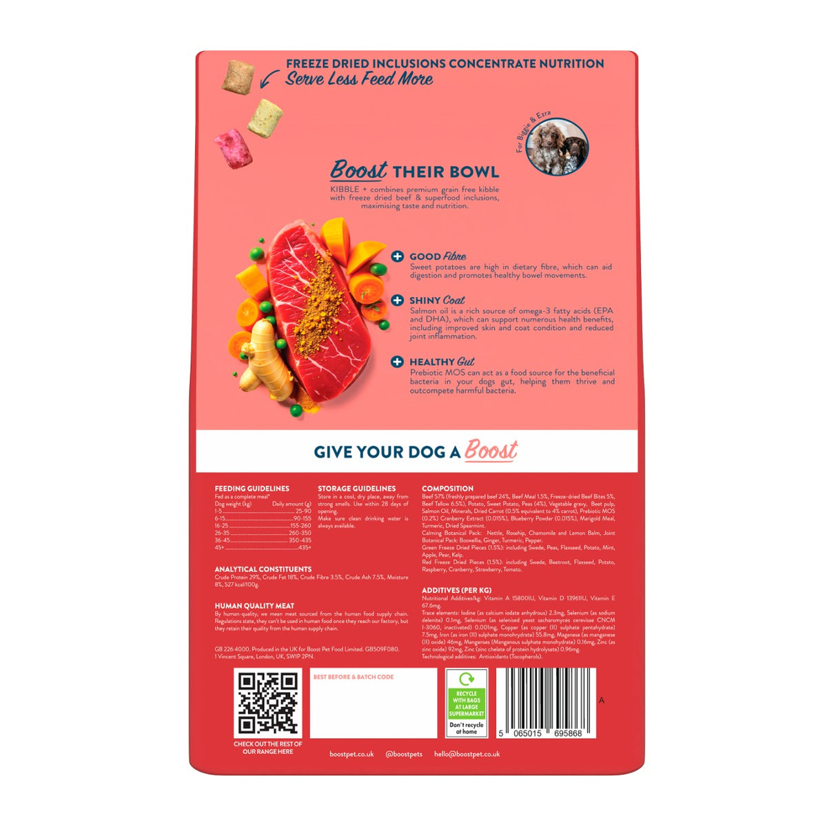 Beef Kibble+, Grain-Free with REAL Meat & Superfood Freeze-Dried Piece ...
