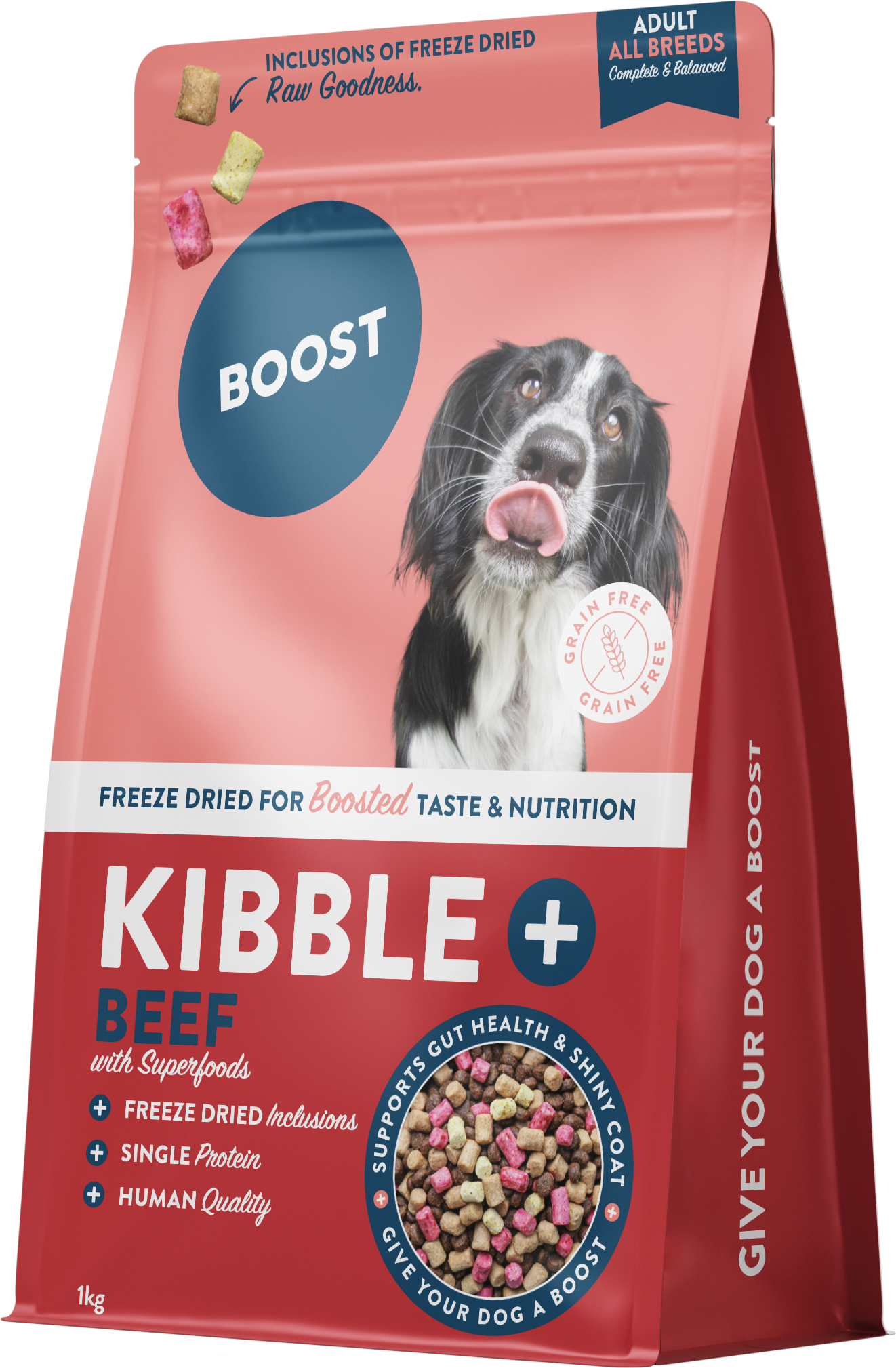 Beef Kibble+, Grain-Free with REAL Meat & Superfood Freeze-Dried Pieces
