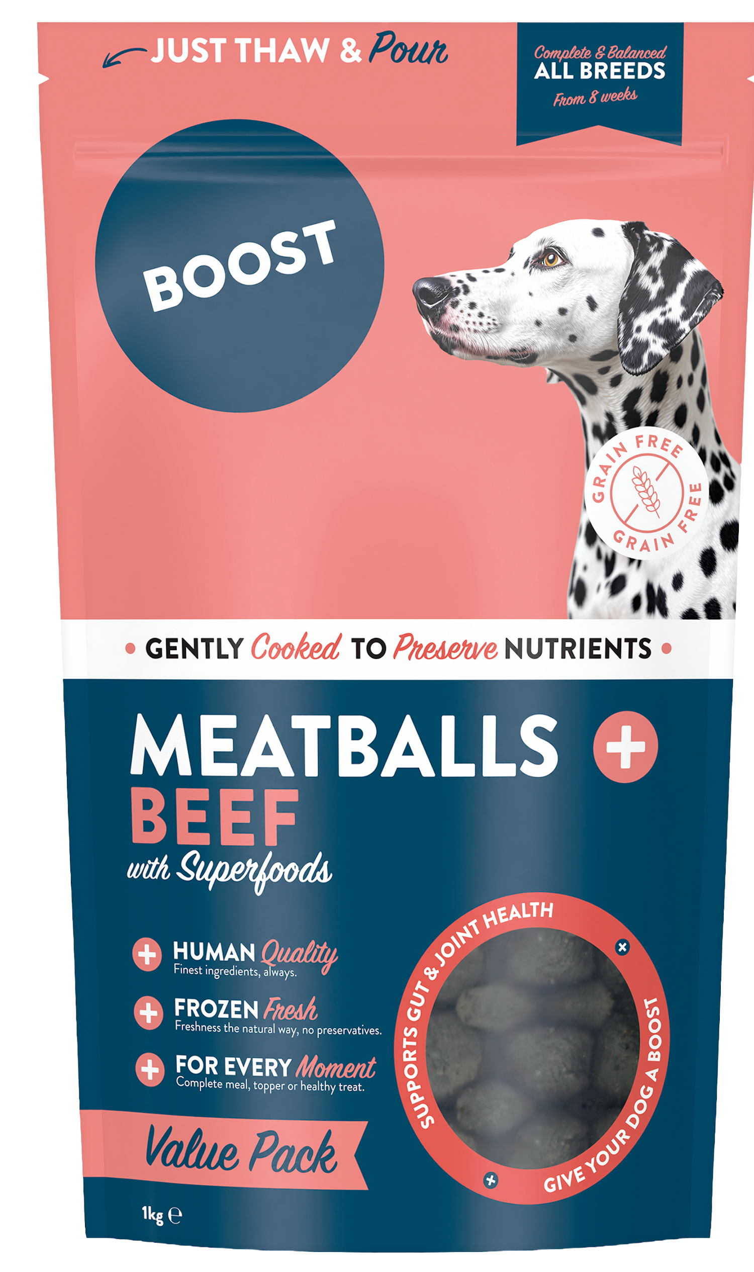 Beef with Superfoods, Meatballs Value Bag.