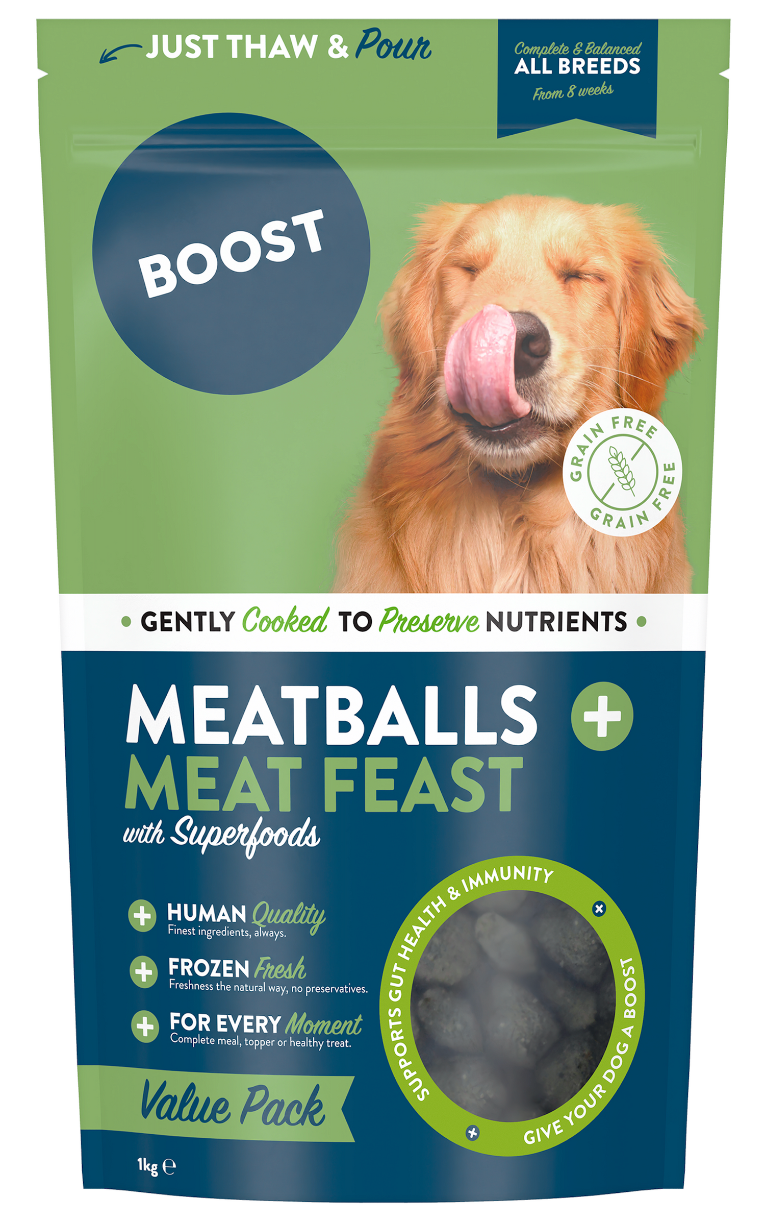 Meat Feast with Superfoods, Meatballs Value Bag.